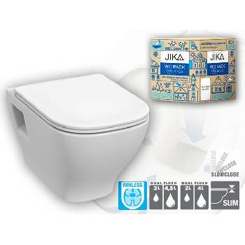 DEEP by JIKA Pack, závesné WC Rimless + WC sedadlo Slowclose H8666160000001