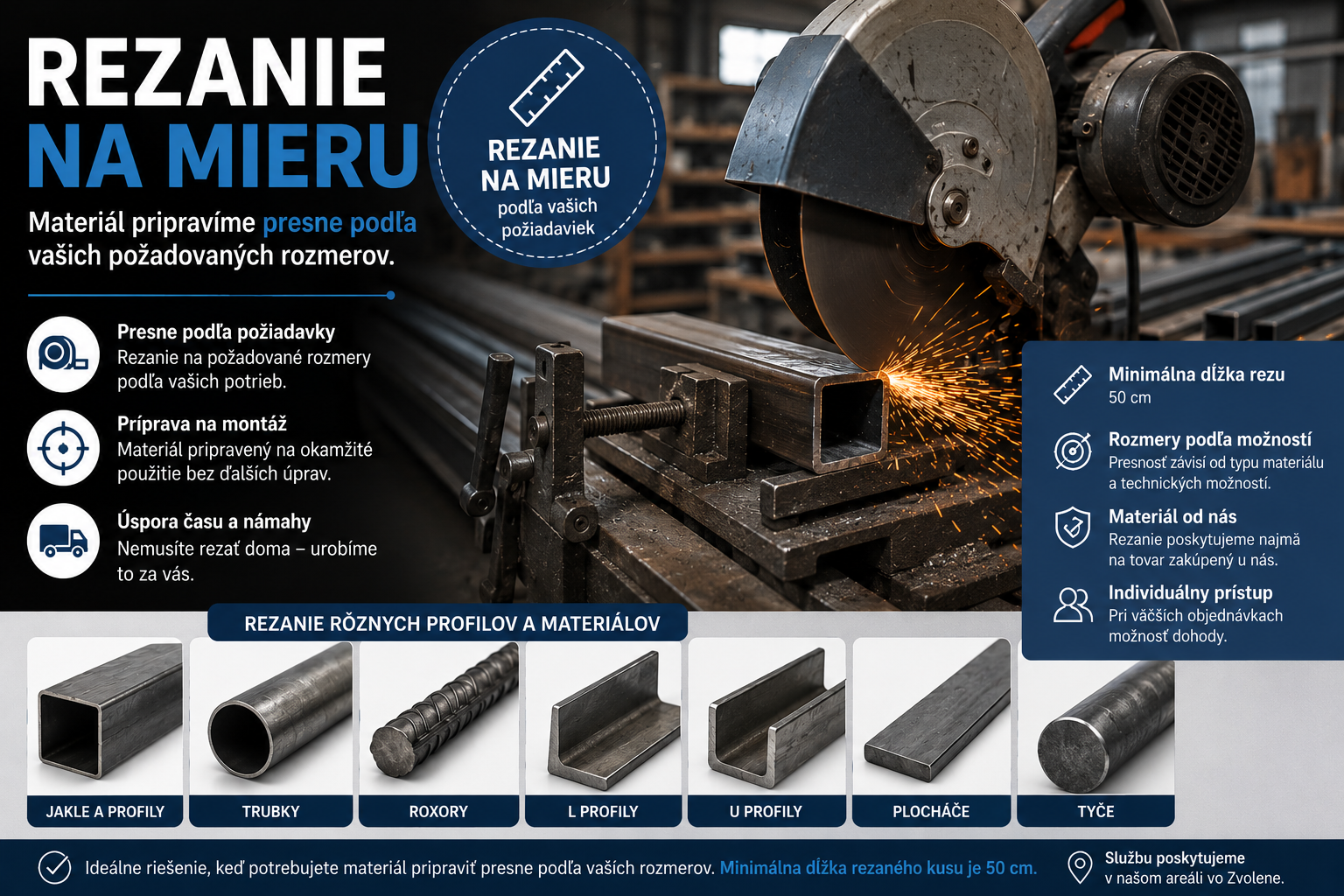 Rezanie hutníckeho materiálu na mieru