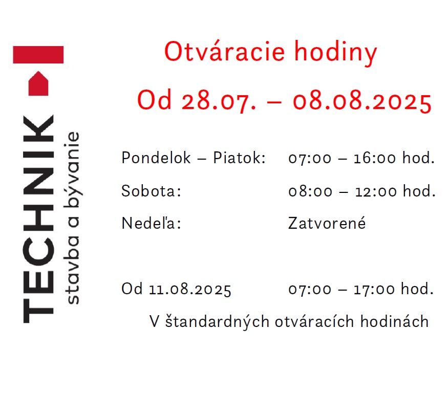 Otváracie hodiny od 28.07.- 08.08.2025