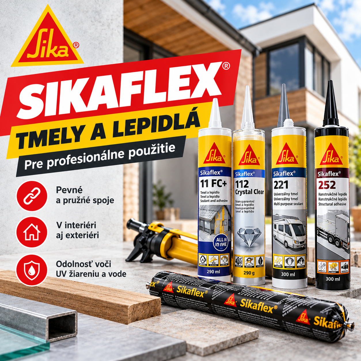 Tmely a lepidlá Sikaflex vo Zvolene